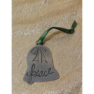 Old Forge Pewter Ornament by Wendel August Peace Bell Vintage Christmas Holiday